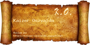 Kaizer Oszvalda névjegykártya